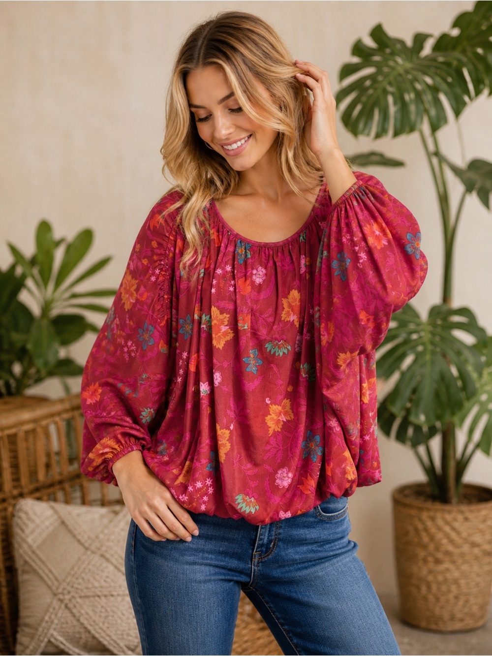 Free People Wild Flower Honey Blouse